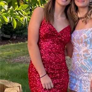 Windsor Red Sequin Mini Dress